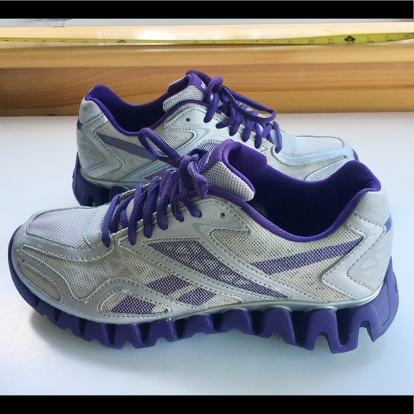 REEBOK PURPLE/GRAY ZIGTECH TRAINERS - Picture 1 of 11